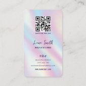ホログラフィモダンックエステティシャンQRコードフォト 名刺 (裏面)