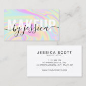 ホログラフィモダンックエレガントスクリプト 名刺 (正面/裏面)