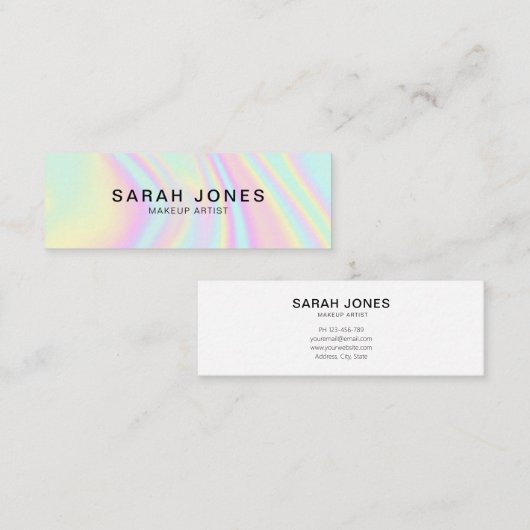 ホログラフィモダンックエレガント名刺 コーリングカード (正面/裏面)