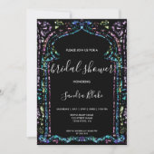 ホログラフィモダンックオーナメントインディアンブライダルシャワー 招待状 (正面)