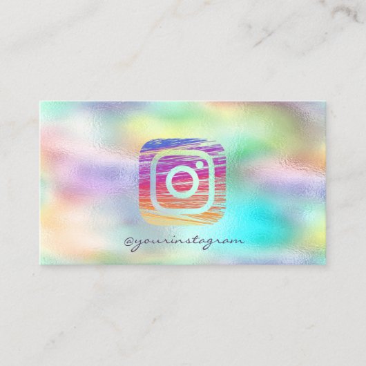 ホログラフィモダンックカラフルインスタグラム 名刺 (正面)