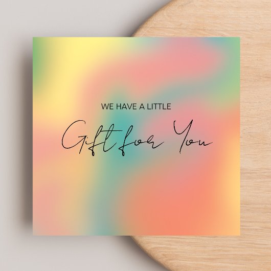 ホログラフィモダンックカラフルギフト証書 スクエア名刺