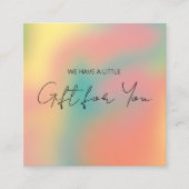 ホログラフィモダンックカラフルギフト証書 スクエア名刺 (正面)