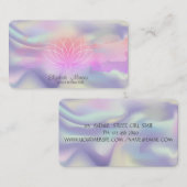 ホログラフィモダンックグラデーションブラシストローク蓮 名刺 (正面/裏面)