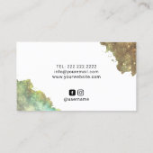 ホログラフィモダンックグリッターグラム金ゴールドサロン&スパ 名刺 (裏面)