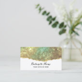 ホログラフィモダンックグリッターグラム金ゴールドサロン&スパ 名刺 (スタンド正面)