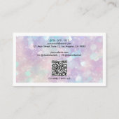 ホログラフィモダンックグリッタースクリプトQRコード 名刺 (裏面)