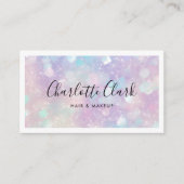 ホログラフィモダンックグリッタースクリプトQRコード 名刺 (正面)