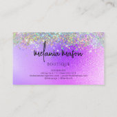 ホログラフィモダンックグリッターブティックショップパープル 名刺 (裏面)