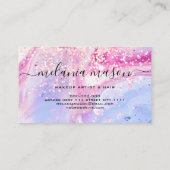 ホログラフィモダンックグリッターメイクアップアーティストガーリー 名刺 (裏面)