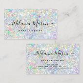 ホログラフィモダンックグリッターメイクアップアーティストパステル 名刺 (正面/裏面)