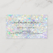 ホログラフィモダンックグリッターメイクアップアーティスト金ゴールド 名刺 (裏面)