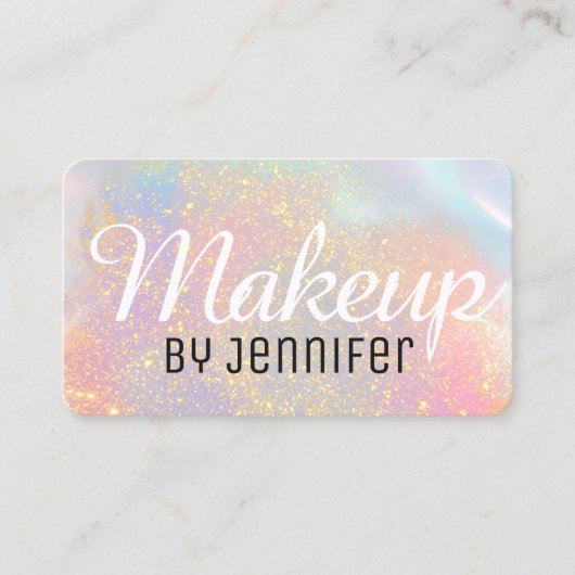 ホログラフィモダンックグリッターメイクアップアーティスト 名刺 (正面)