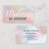 ホログラフィモダンックグリッターメイクアップアーティスト 名刺 (正面/裏面)