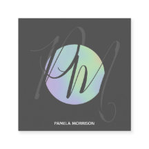 ホログラフィモダンックサークルモノグラム – 名刺