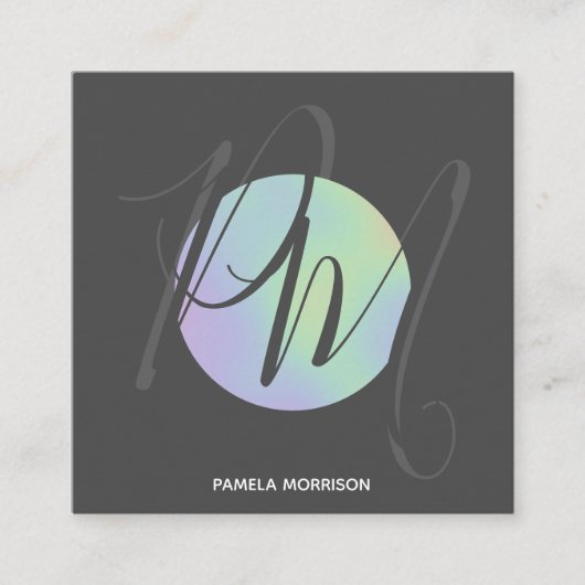 ホログラフィモダンックサークルモノグラム – 名刺 (正面)