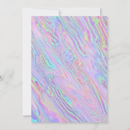 ホログラフィモダンックシンプル結婚式招待状 招待状 (裏面)