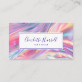 ホログラフィモダンックスタイリッシュスクリプト名刺 名刺 (正面)