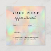 ホログラフィモダンックスタイリッシュ美しいサロン 予約カード (正面)