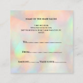 ホログラフィモダンックスタイリッシュ美しいサロン 割引カード (裏面)