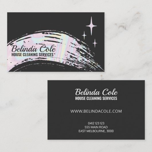 ホログラフィモダンックソーピー洗浄（ばちゃばちゃ）跳ねる 名刺 (正面/裏面)