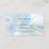 ホログラフィモダンックタイポグラフィヘアとメイクアップ 名刺 (裏面)