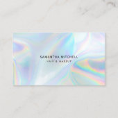 ホログラフィモダンックタイポグラフィヘアとメイクアップ 名刺 (正面)