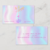 ホログラフィモダンックツリーシルエットヨガインストラクター 名刺 (正面/裏面)