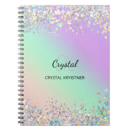 ホログラフィモダンックパステルグリッター ノートブック