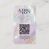 ホログラフィモダンックパールピンクロイヤリティカード 名刺 (裏面)