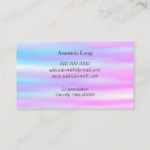 ホログラフィモダンックピンクフラミンゴ名刺 名刺 (裏面)