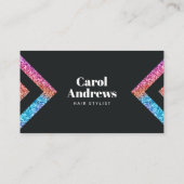 ホログラフィモダンックブラック美容師シザー 名刺 (裏面)