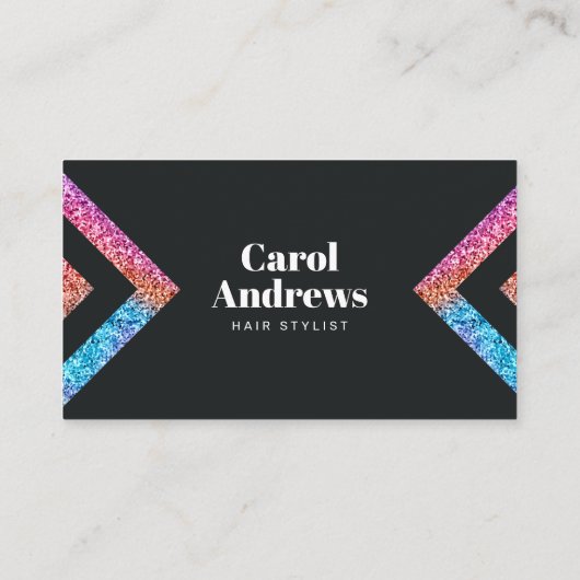 ホログラフィモダンックブラック美容師シザー 名刺 (裏面)