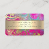 ホログラフィモダンックブラック金ゴールドグリッターヘッドホンDJ 名刺 (裏面)