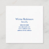 ホログラフィモダンックブルーグリーンターコイズ スクエア名刺 (裏面)