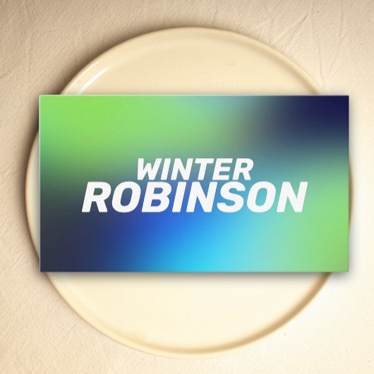 ホログラフィモダンックブルーグリーンターコイズ 名刺