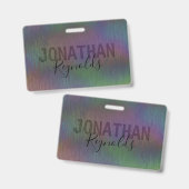 ホログラフィモダンックメタル名モノグラム – バッジ (正面＆裏面)