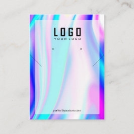 ホログラフィモダンックユニコーンネックレスピアス 名刺