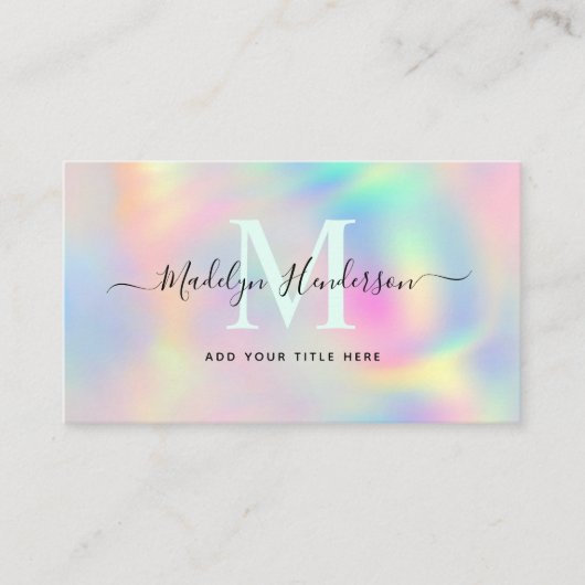 ホログラフィモダンックユニークプロフェッショナルQRコード 名刺 (正面)