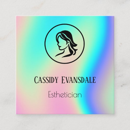 ホログラフィモダンックラグジュアリースクエア美しい スクエア名刺 (正面)