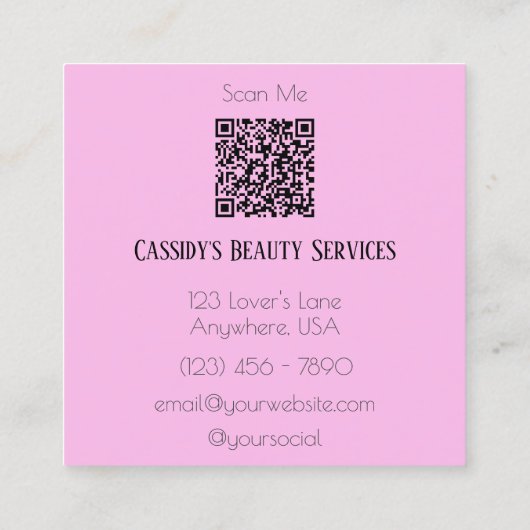 ホログラフィモダンックラグジュアリースクエア美しい スクエア名刺 (裏面)