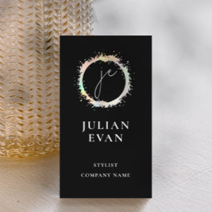 ホログラフィモダンックラックスブラックモノグラム 名刺