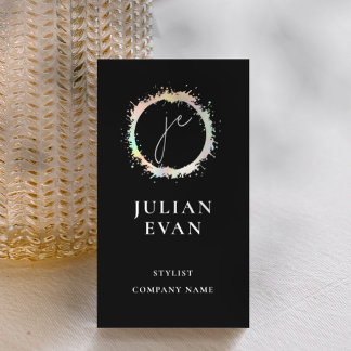 ホログラフィモダンックラックスブラックモノグラム 名刺