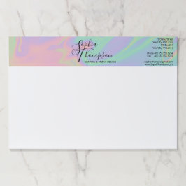 ホログラフィモダンックレインボーパステルスクリプト紙パッド ペーパーパッド