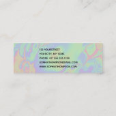 ホログラフィモダンックレインボーパステルビジネスカード スキニー名刺 (裏面)