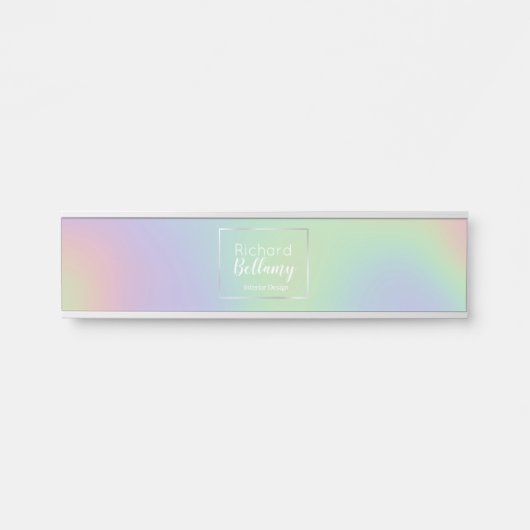 ホログラフィモダンックレインボー効果金属フレーム サインプレート (正面)