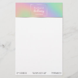 ホログラフィモダンックレインボー効果金属フレーム 便箋