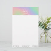 ホログラフィモダンックレインボー効果金属フレーム 便箋 (スタンド正面)