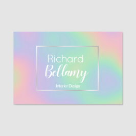 ホログラフィモダンックレインボー効果金属フレーム 名札