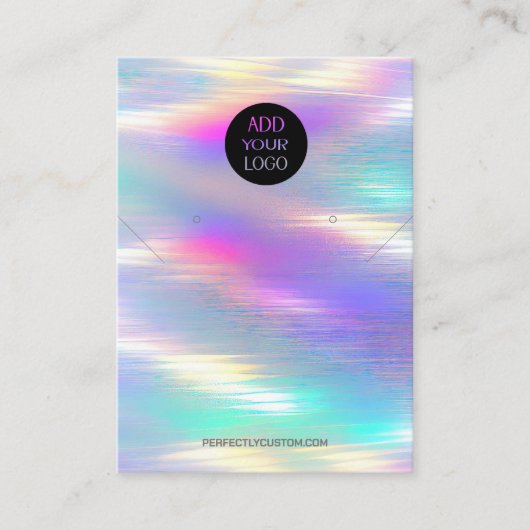 ホログラフィモダンックロゴQRコードネックレスイヤリング 名刺 (正面)